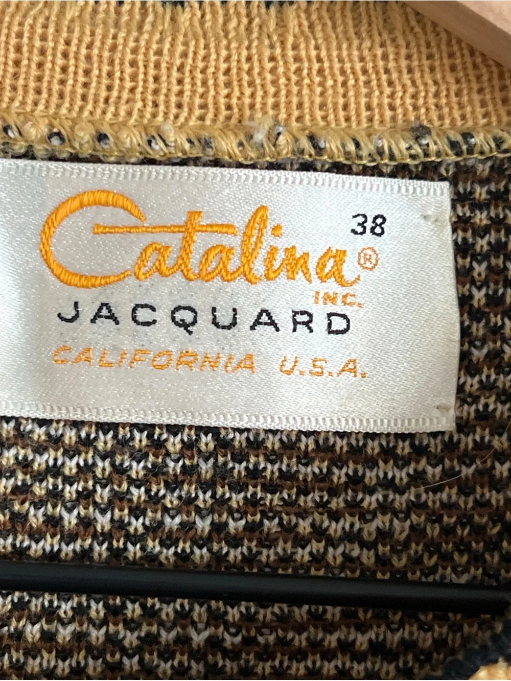 Vintage 70s Catalina Jacquard Knit Cardigan Sweater Medium Floral Granny Square